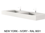 Plan vasque Design, sur mesure, Largeur 120 à 200 cm x Profondeur 40 à 60 cm, résine minérale de couleurs ACRYSTONE® Finition lisse, Livraison Offerte et Rapide.